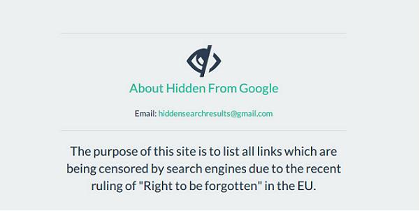 Hidden From Google contra el derecho al olvido